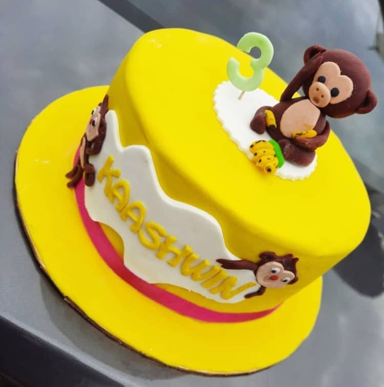 Monkey Theme Cake