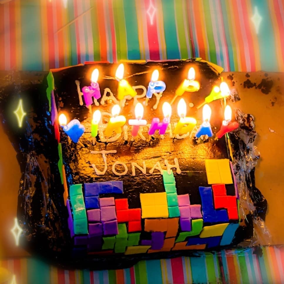 Tetris Birthday Cake