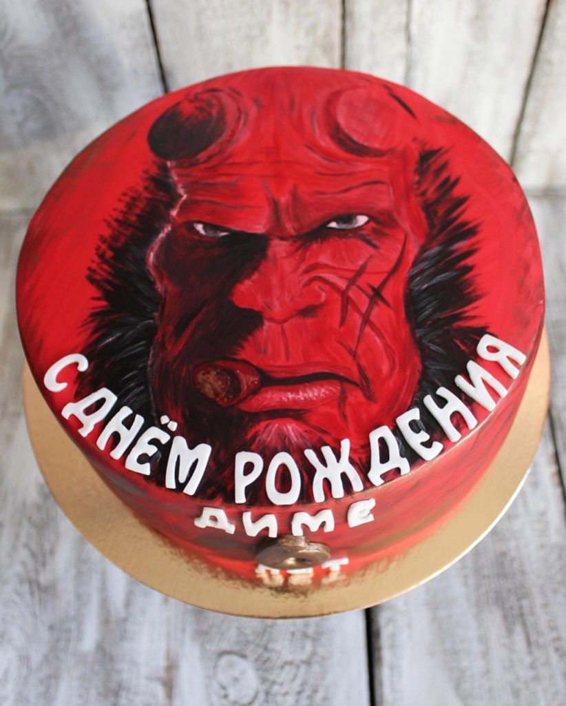 Hellboy artsy cake 2