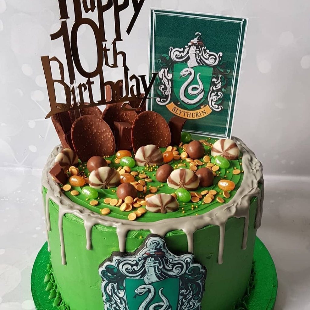 Slytherin Themed Birthday Cake Design2 1