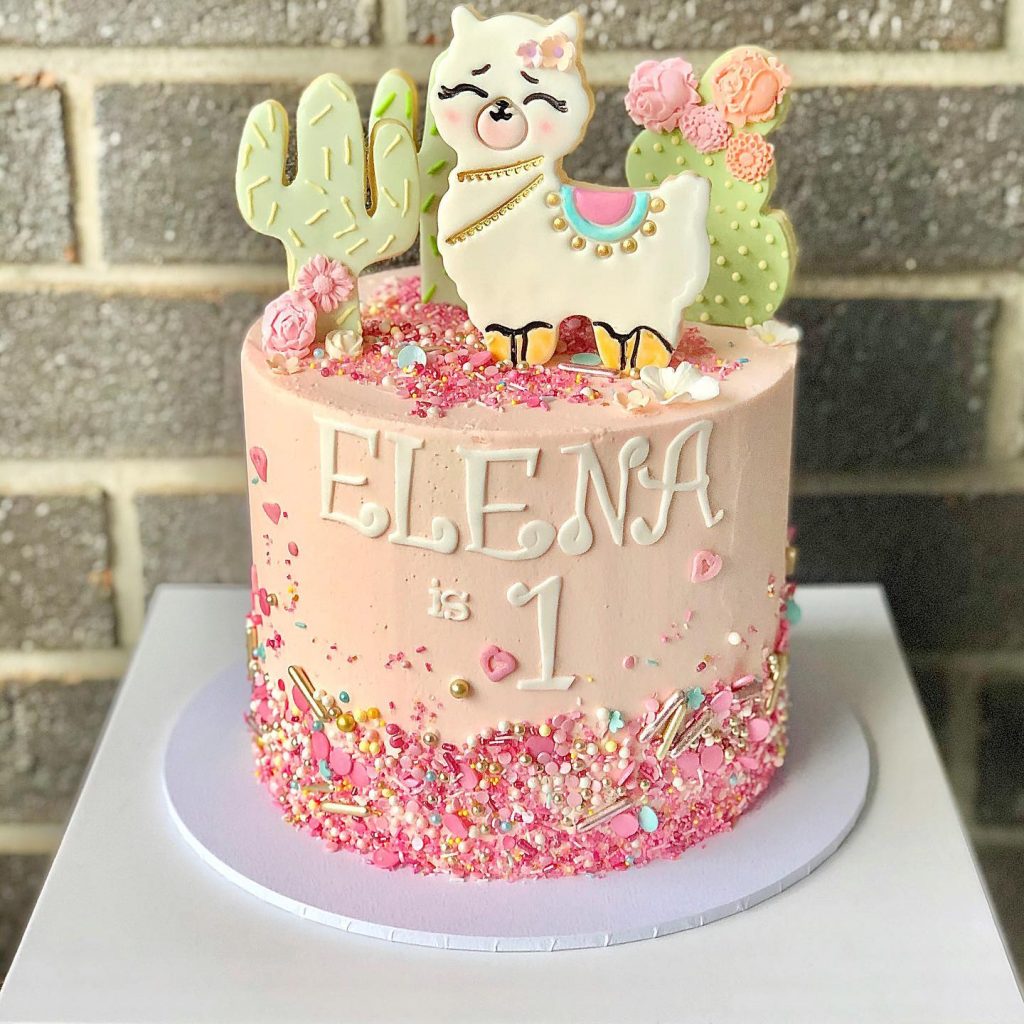 llama birthday cake