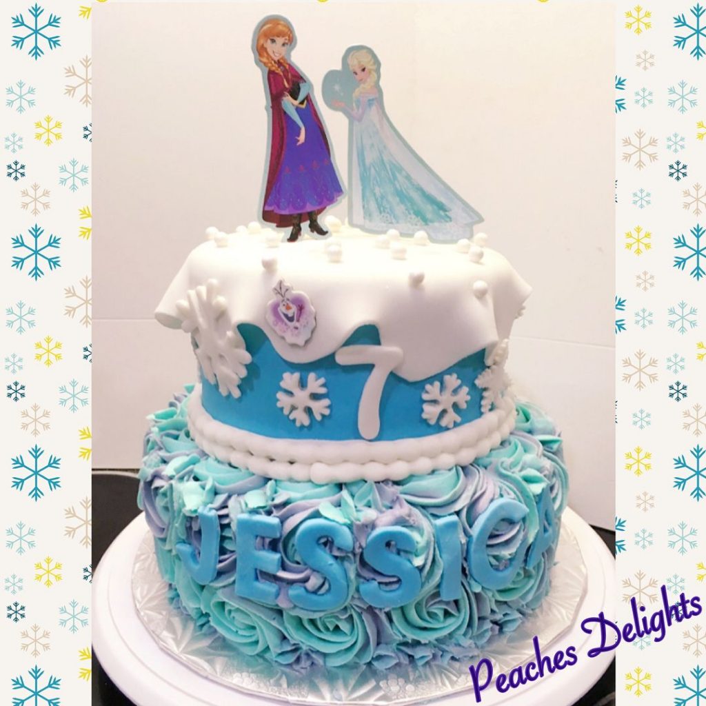 Disneys Frozen Character Two Tier Cake 2