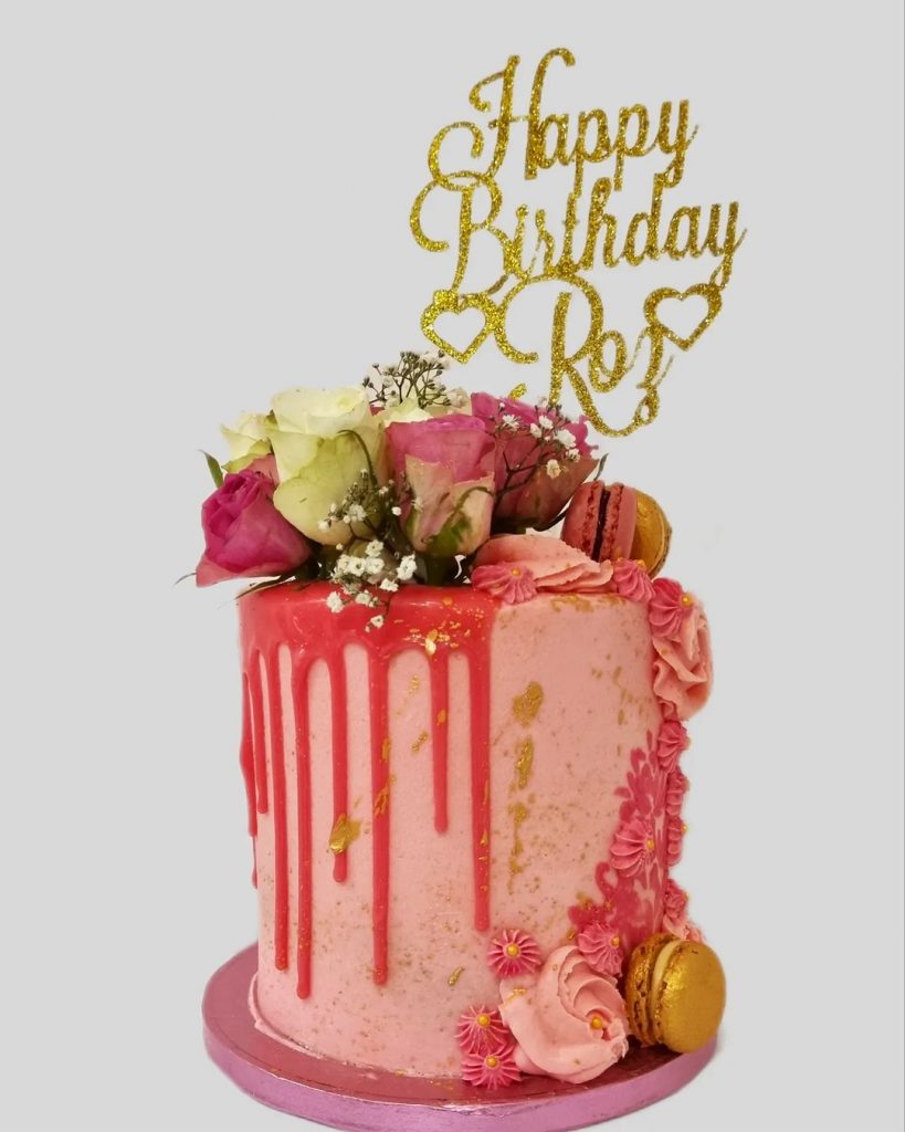 Pink Drip Cake Design