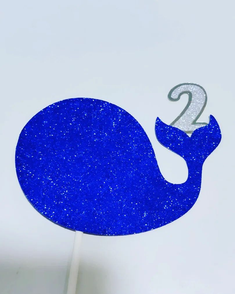 Blue whale Cake Topper 2